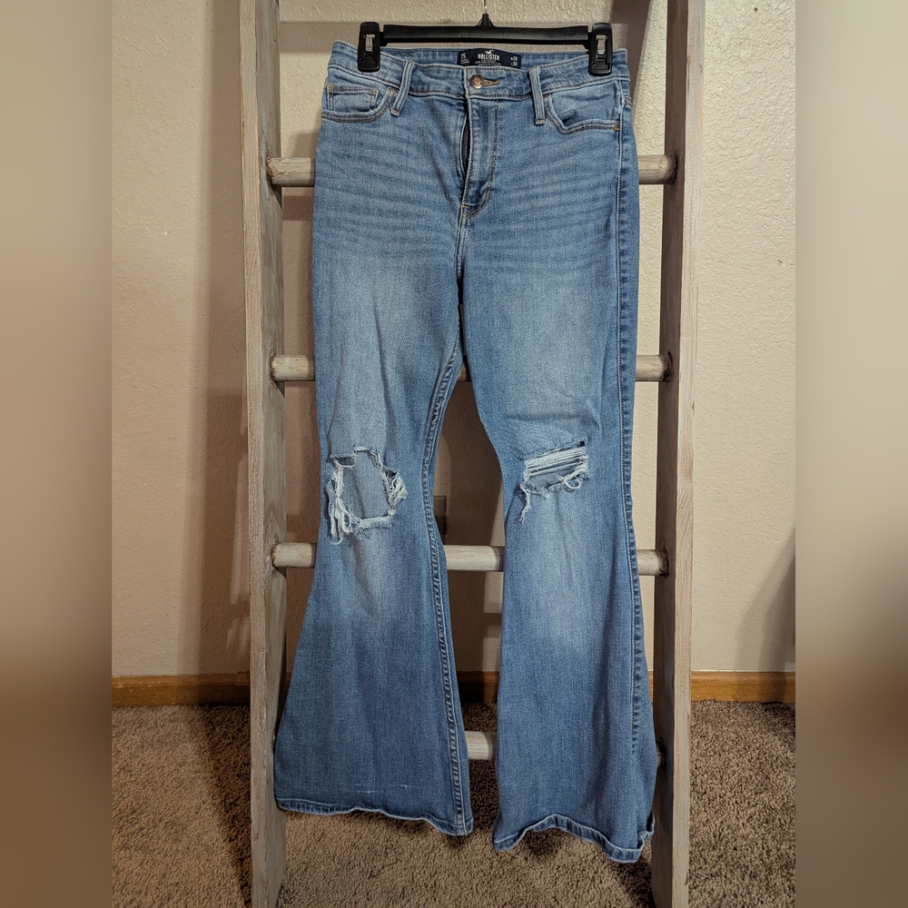 Hollister Blue Flare Wide Leg Jeans